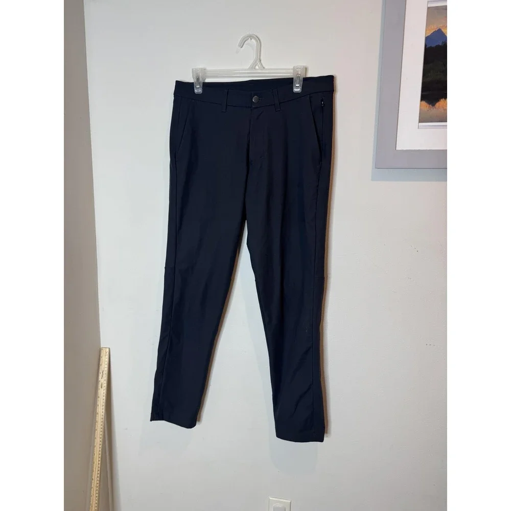 Lululemon Commission Pants Mens 32 Navy Chino Warpstreme Stretch Golf‎ Travel - Picture 2 of 10